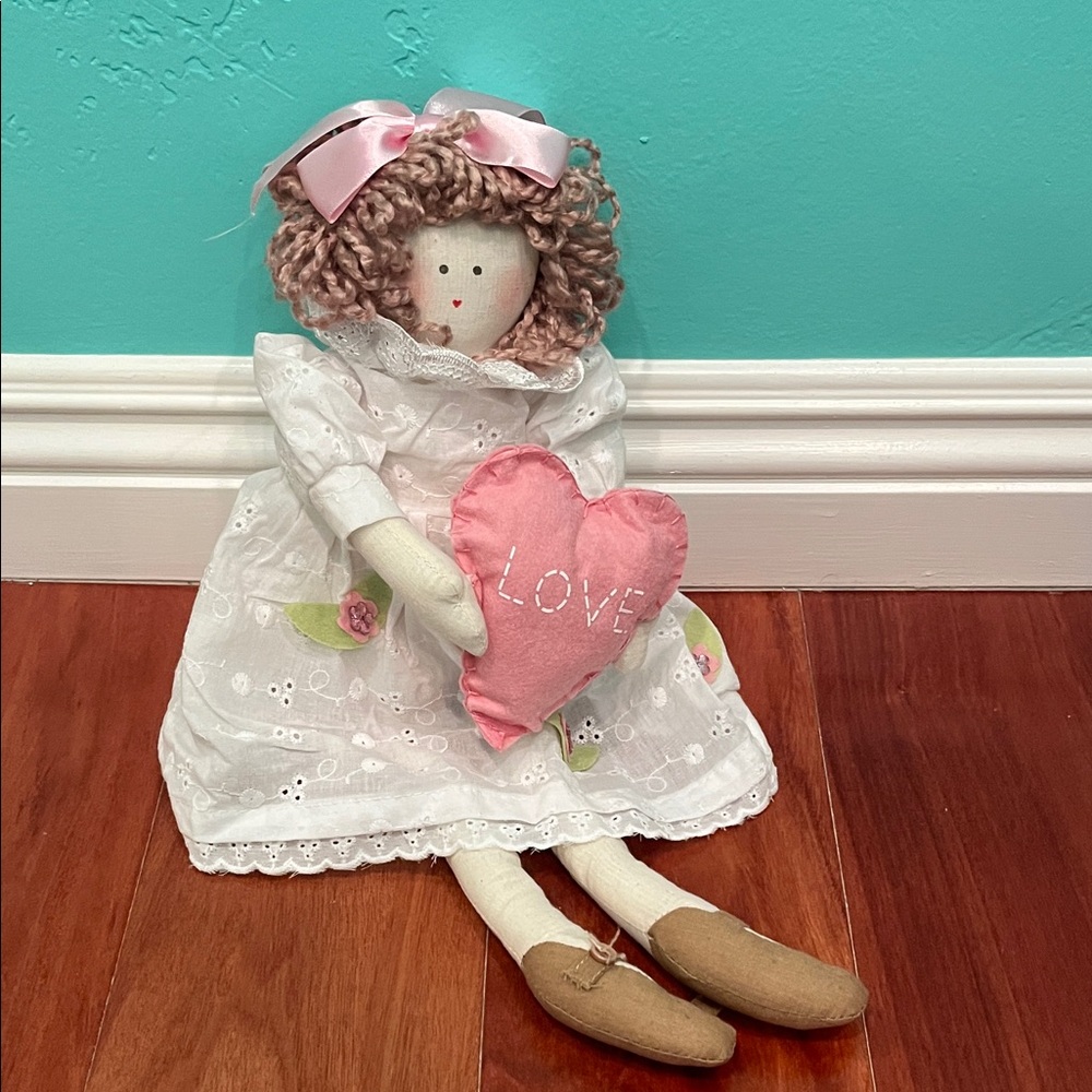 Valentine's Doll with Pink "Love" Heart